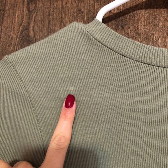 Green Ribbed Bodycon Dress - Picture 6 of 6